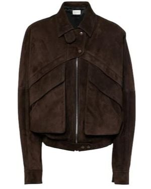Magda Butrym Long-Sleeved Leather Jacket - Brown
