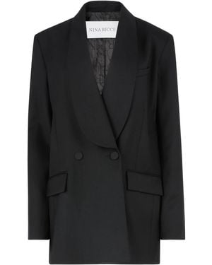 Nina Ricci Wool Gabardine Double-Breasted Blazer - Black