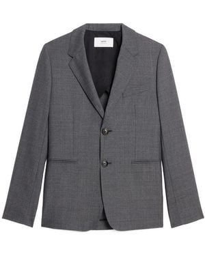 Ami Paris Single-Breasted Blazer - Grey