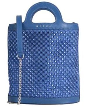 Marni Rhinestone Embellished Crossbody Bag - Blue