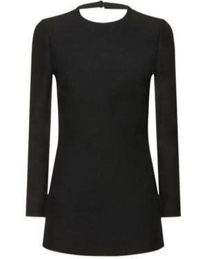Valentino Wool Silk Crepe Couture Mini Jumpsuit - Black