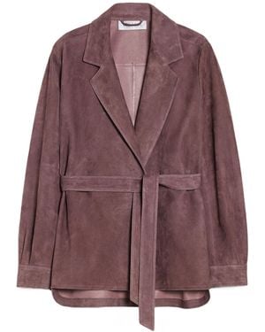 Max Mara Girino Nappa Leather Over Jacket in Black | Lyst