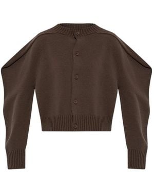 Issey Miyake Button-Up Knitted Cardigan - Brown