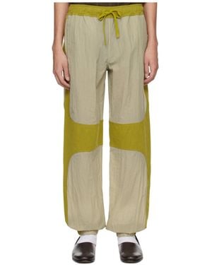 RANRA Patchwork Design Joggers - Green