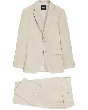 BOSS Long-Sleeved Suit Jacket And Trousers Two-Piece Set - White