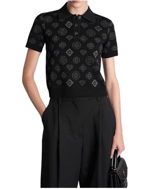 CASABLANCA Monogram Jacquard Polo - Black