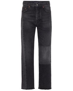 Valentino Patchwork-Detailed Tapered Jeans - Blue