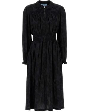 Prada Long Sleeved Zipped Dress - Black