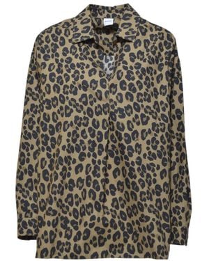 Aspesi Long Sleeve Leopard Print Shirt - Grey