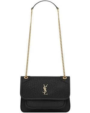 Saint Laurent Niki Logo Plaque Mini Shoulder Bag - White