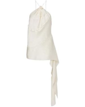 Victoria Beckham Gathered Halterneck Top - White