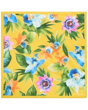 Polo Ralph Lauren Floral-Print Silk-Chiffon Bandana - Yellow