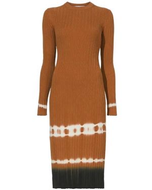 Proenza Schouler Rib Knit Dip Dye Dress - Brown