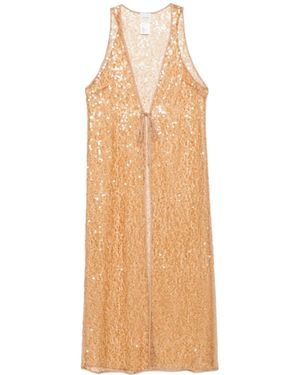 Alysi Sequin-Embellished Gilet - Natural