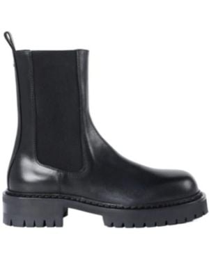 Ann Demeulemeester Elastic-Panel Leather Boots - Black