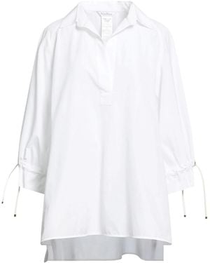 Max Mara Solid-Color Long-Sleeve Shirt - White