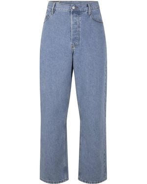 Dries Van Noten Wash-Distressed Wide-Leg Jeans - Blue