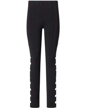 Proenza Schouler Martina Button-Embellished Stretch-Jersey Skinny Trousers - Black