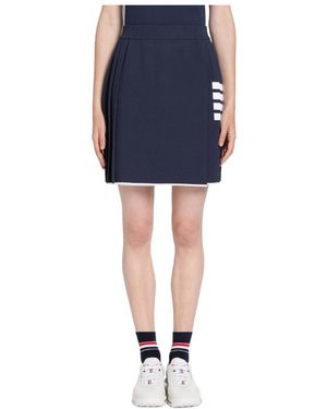 Thom Browne 4-Bar Pleated Mini Skirt - Blue