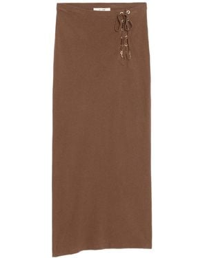 Zadig & Voltaire Side Slit Lace-Up Skirt - Brown
