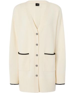 Pinko V-Neck Button-Up Cardigan - Natural