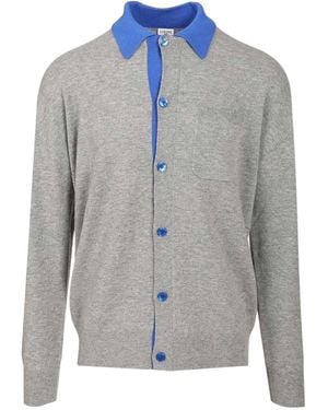 Loewe Polo-Neck Cardigan - Gray