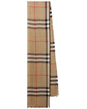Burberry Plaid Scarf - Natural
