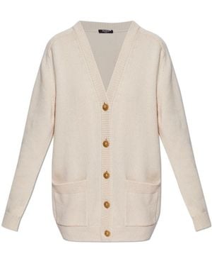 Balmain Buttoned V-Neck Cardigan - White