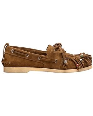 Golden Goose Beaded Boat Flat Shoes - Brown