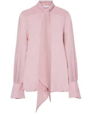 Nina Ricci Tie-Neck Silk Blouse - Pink