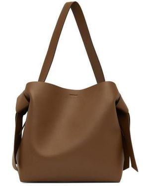 Acne Studios Logo Detailed Midi Shoulder Bag - Brown