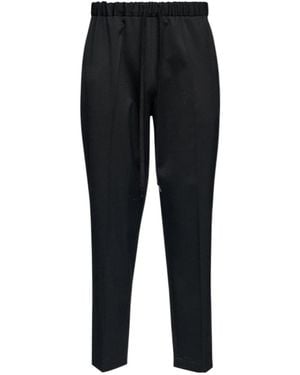 MM6 by Maison Margiela Drawstring Tapered Leg Trousers - Black