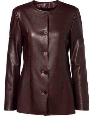 Nour Hammour Maud Leather Blazer - Purple