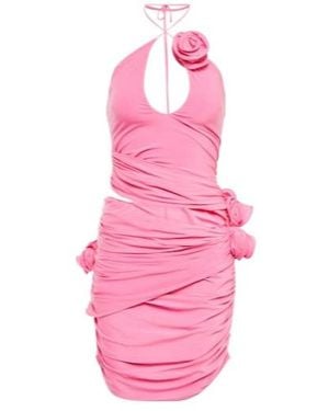 Magda Butrym Rosette Jersey Minidress - Pink