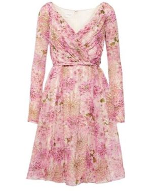 Giambattista Valli Printed Silk Georgette Minidress - Pink