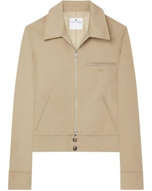 Courreges Courrèges Logo Plaque Zipped Jacket - Natural
