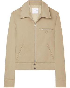 Courreges Courrèges Logo Plaque Zipped Jacket - Natural