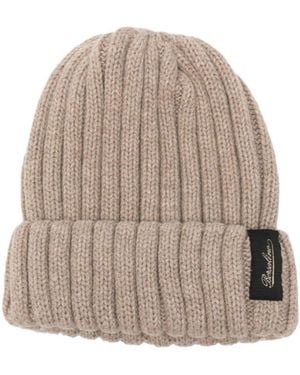 Borsalino Hill Ribbed-Knit Beanie Hat - Natural