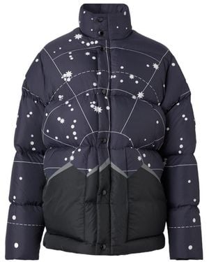 Burberry Geometric Print Puffer Jacket - Blue