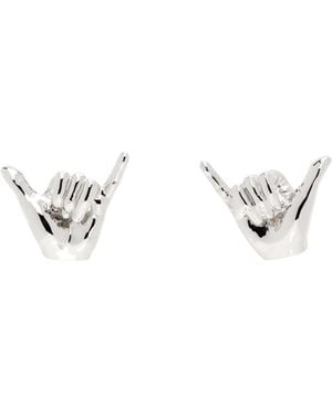 Y. Project Shaka Sign Earrings - White