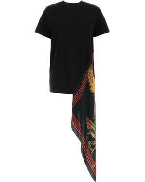 Blumarine Asymmetric Printed Crewneck T-Shirt - Black