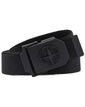 Stone Island Logo Buckle Belt - Black