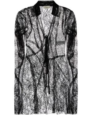 Blumarine Sheer Lace Shirt - Black