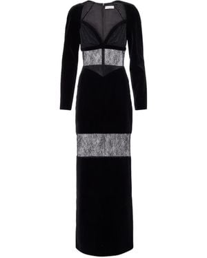 Nina Ricci Velvet And Lace Gown - Black