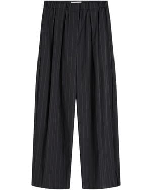 St. Agni Striped Casual Trousers - Black