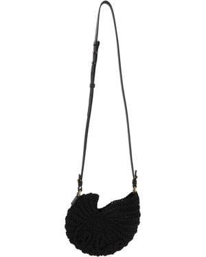 Chloé Chloé Logo Detailed Woven Crossbody Bag - White
