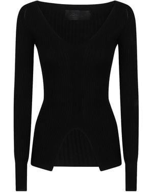 Dondup V-Necl Knitted Top - Black