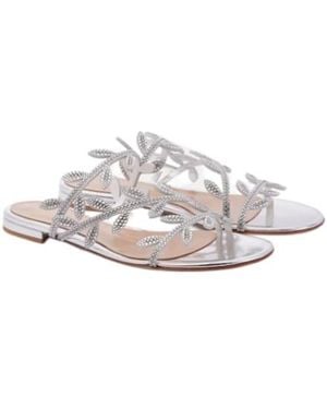 Gianvito Rossi Minimalist Flat Sandals - White