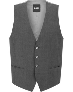 BOSS Slim-Fit Waistcoat - Gray