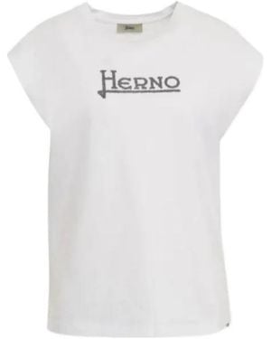 Herno Sleeveless Crew Neck T-Shirt - White